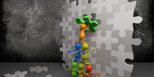Team Strives to build a puzzle-wall Team Strives to build a puzzle-wall