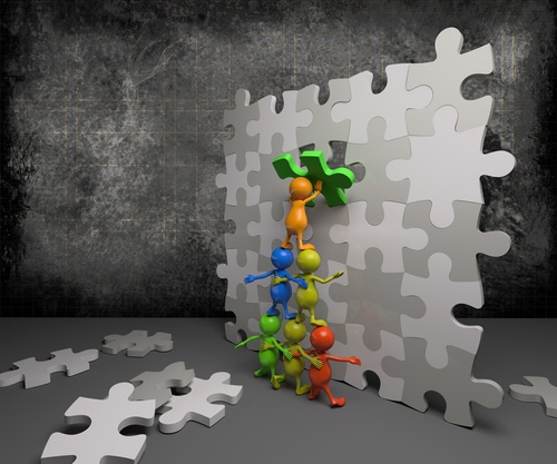 Team Strives to build a puzzle-wall Team Strives to build a puzzle-wall
