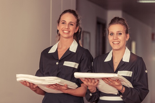 Serving maids Room service of a high level