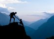 Mountaineers help each other to achieve