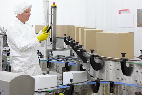 Technician on a production line